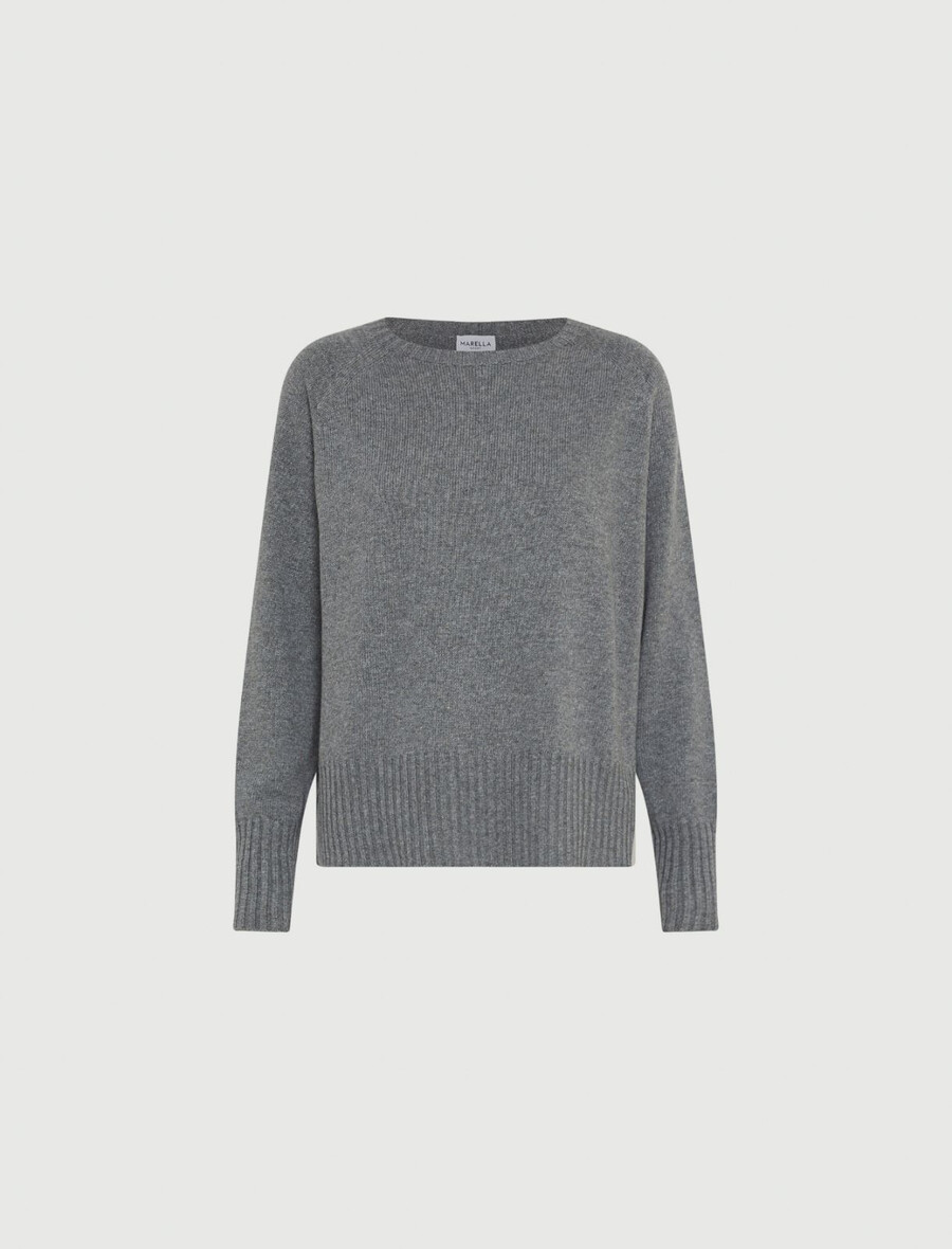 pull oversize en cachemire mélangé - gris moyen