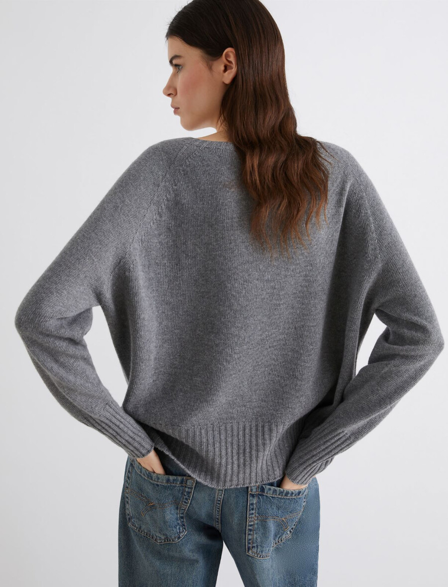 pull oversize en cachemire mélangé - gris moyen