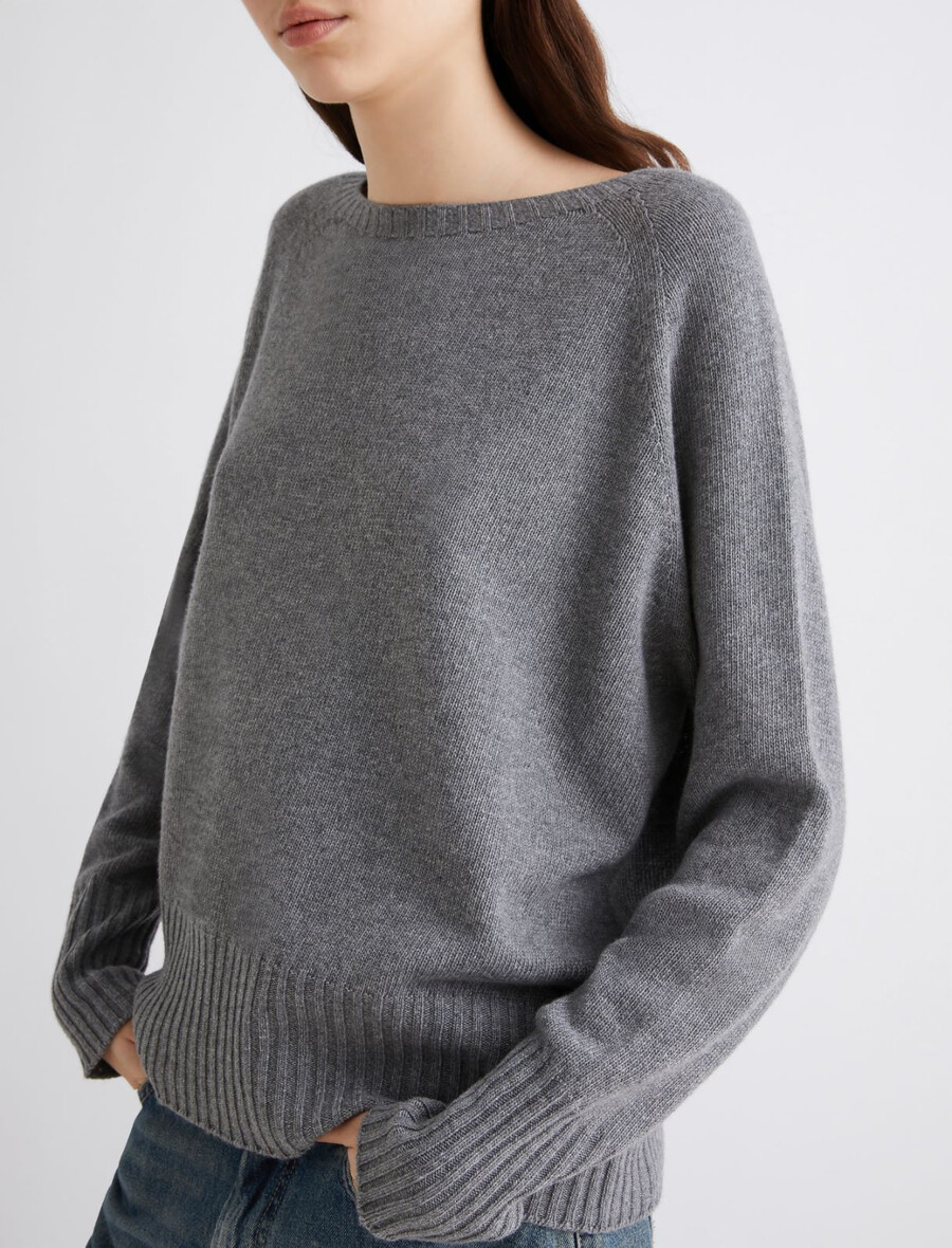 pull oversize en cachemire mélangé - gris moyen