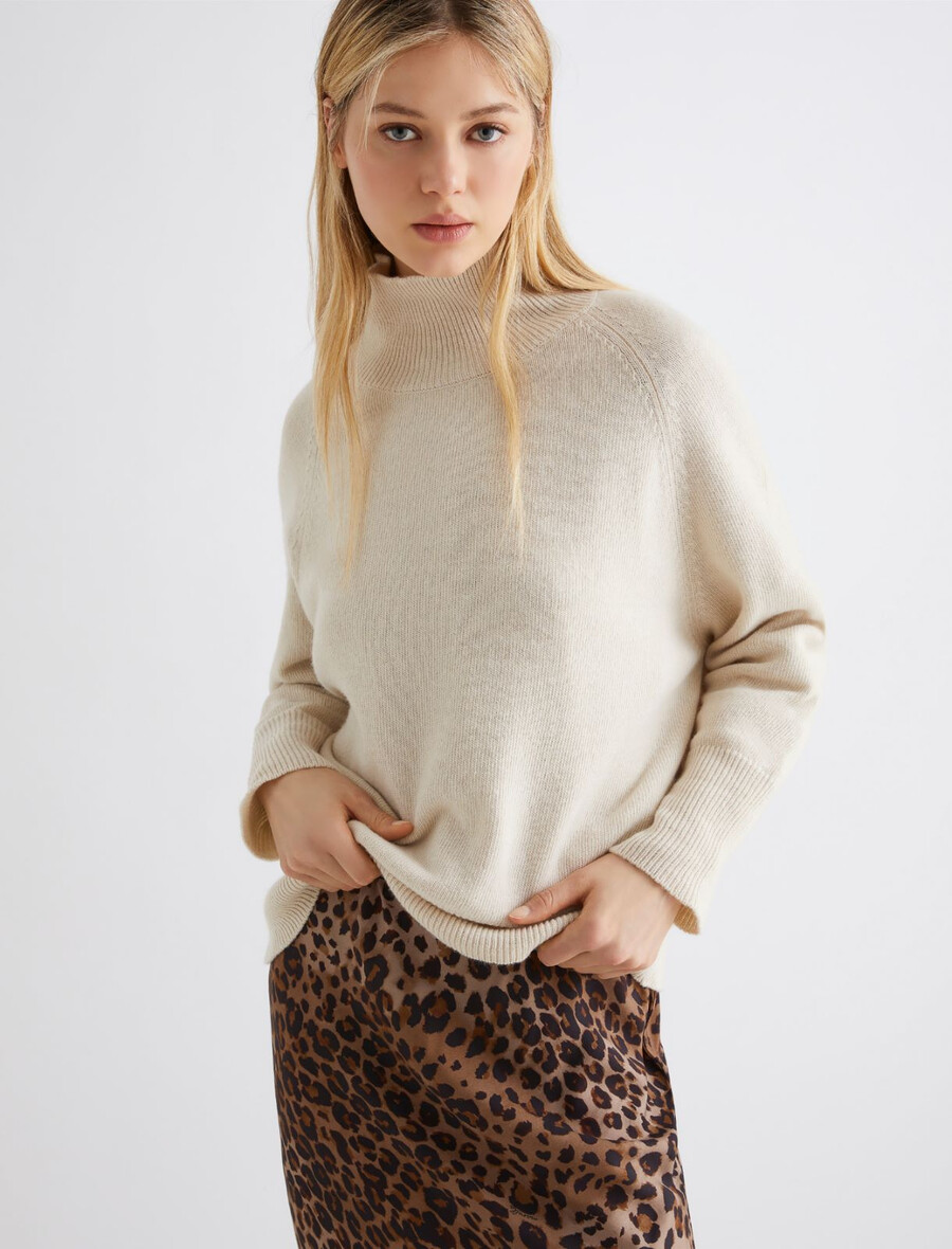 pull oversize en laine et cachemire - ivoire