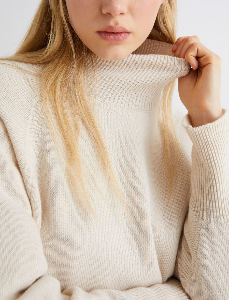 pull oversize en laine et cachemire - ivoire