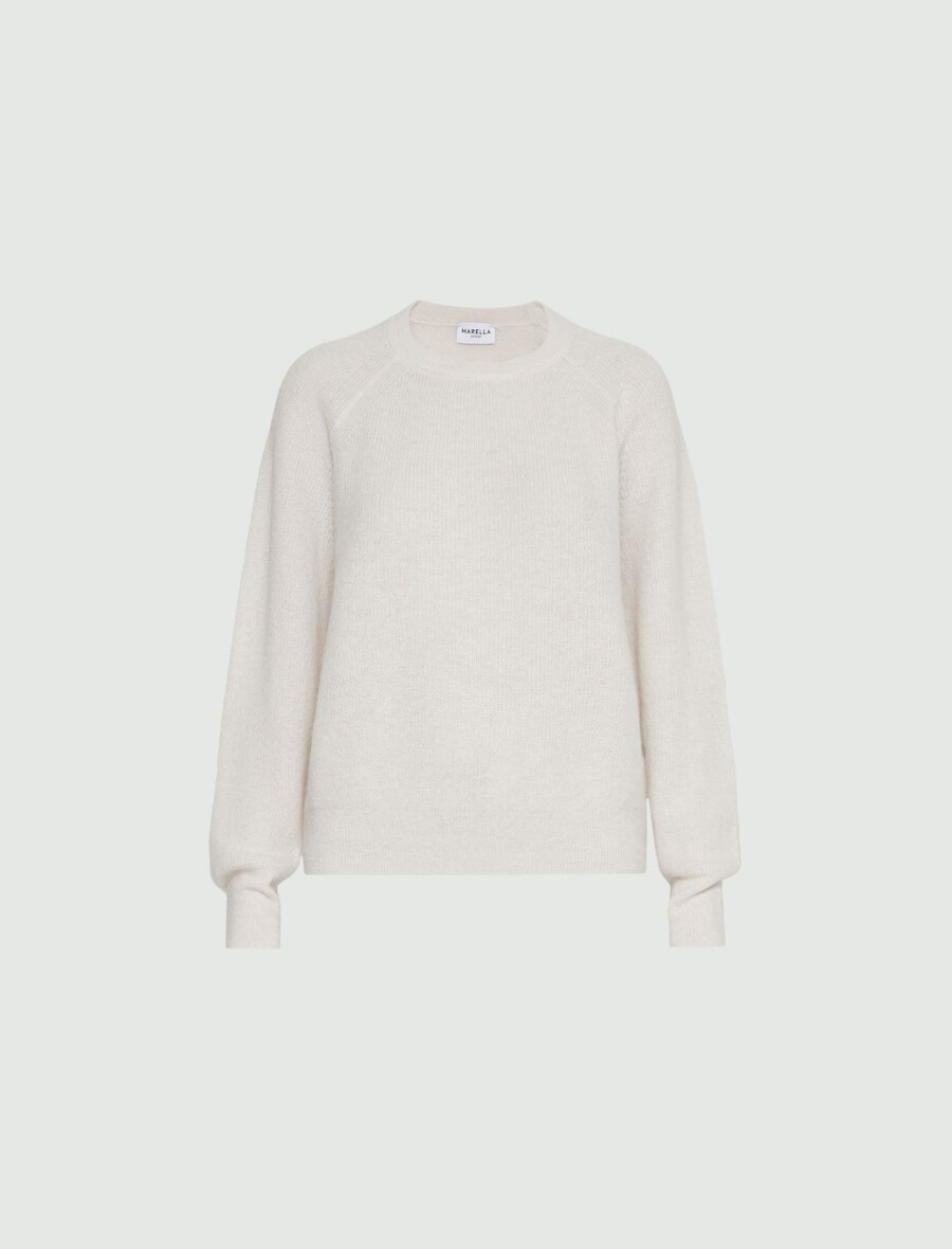 pull duveteux en mélange dalpaga - ivoire