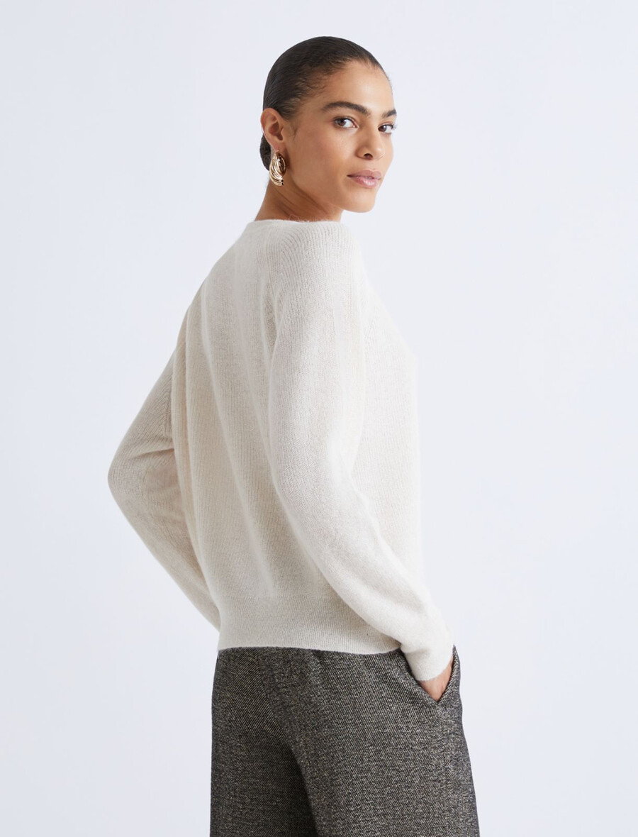 pull duveteux en mélange dalpaga - ivoire