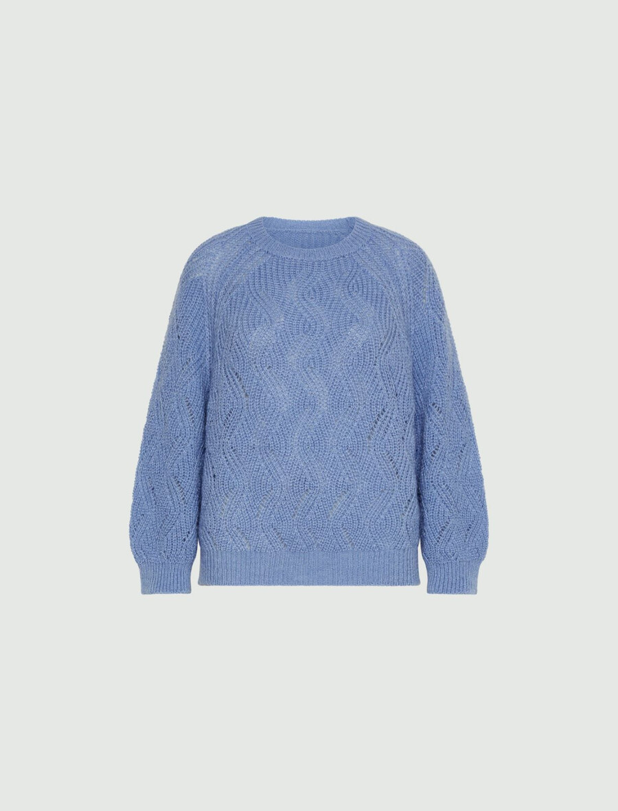 pull en laine mélangée dalpaga - bleu clair