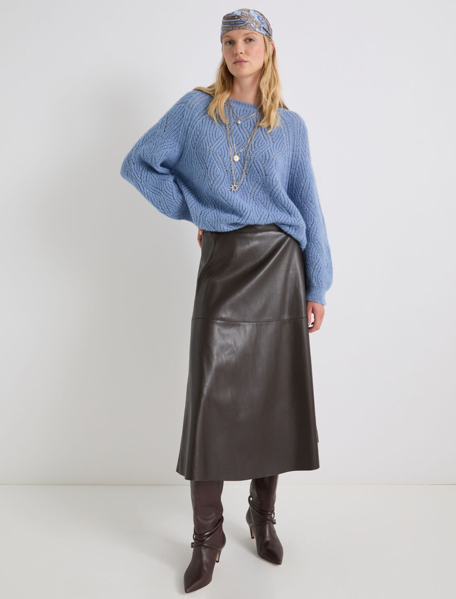 pull en laine mélangée dalpaga - bleu clair