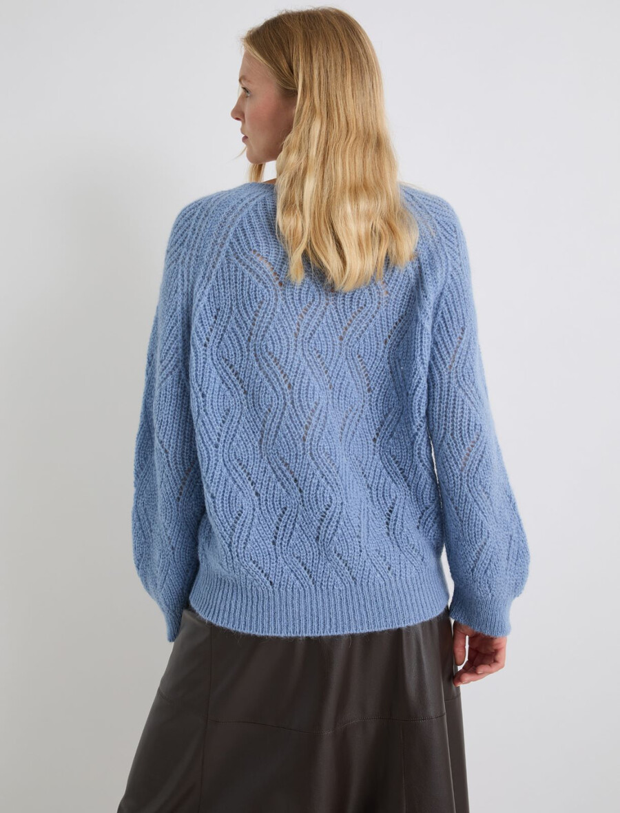 pull en laine mélangée dalpaga - bleu clair
