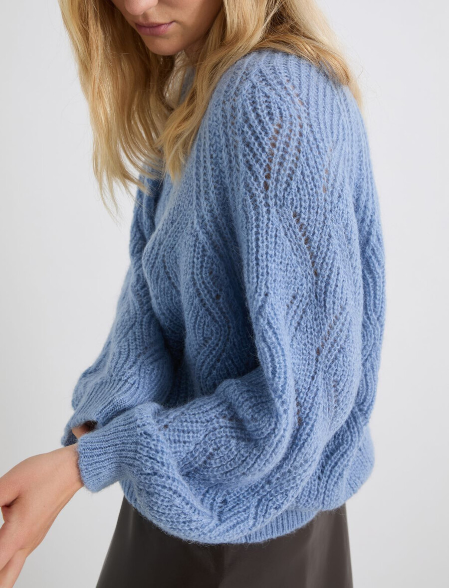 pull en laine mélangée dalpaga - bleu clair