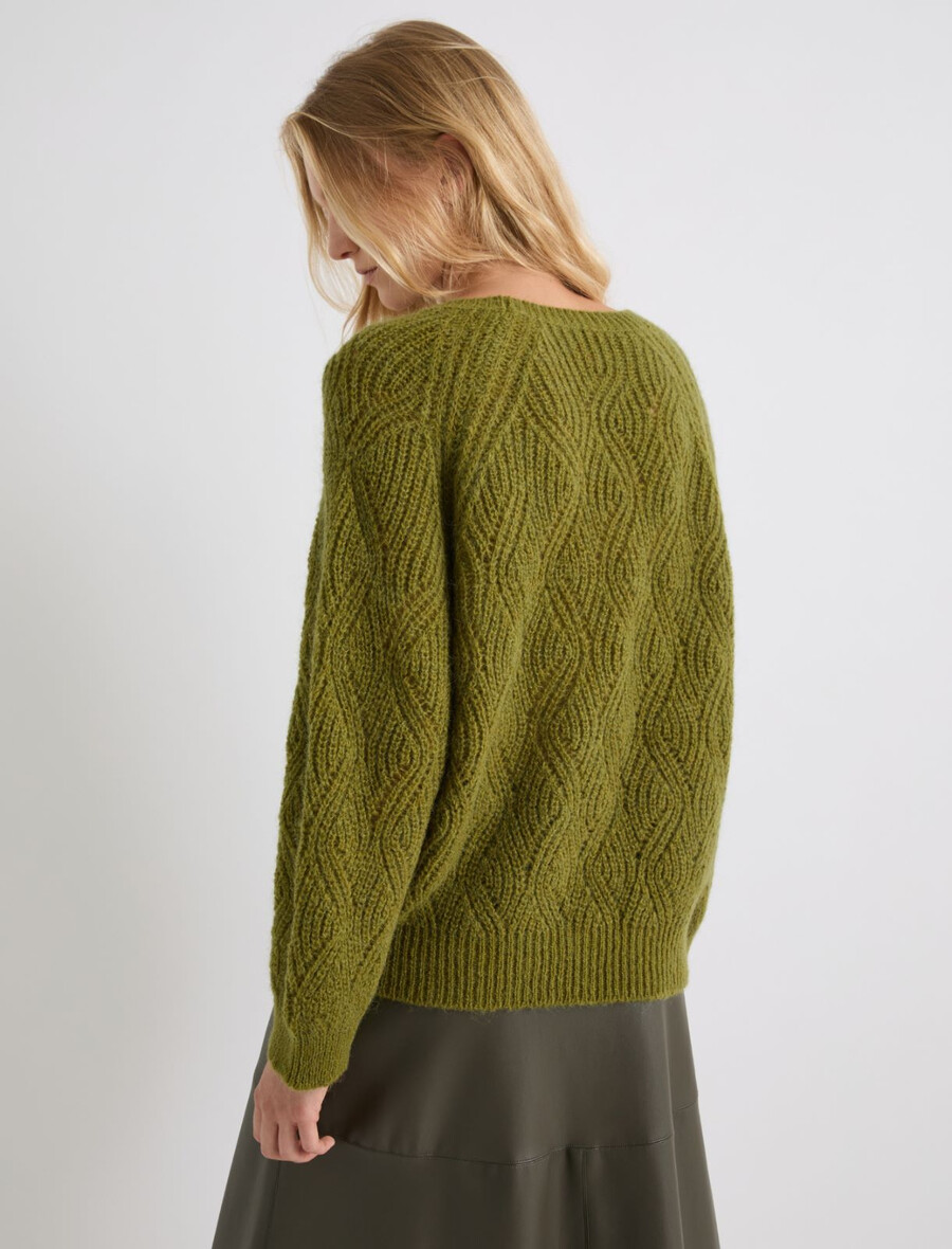 pull en laine mélangée dalpaga - vert pomme