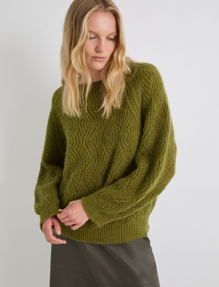pull en laine mélangée dalpaga - vert pomme