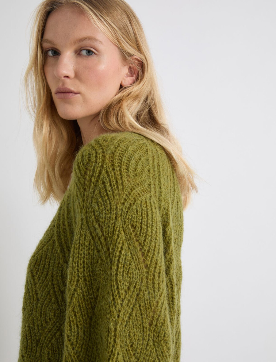pull en laine mélangée dalpaga - vert pomme