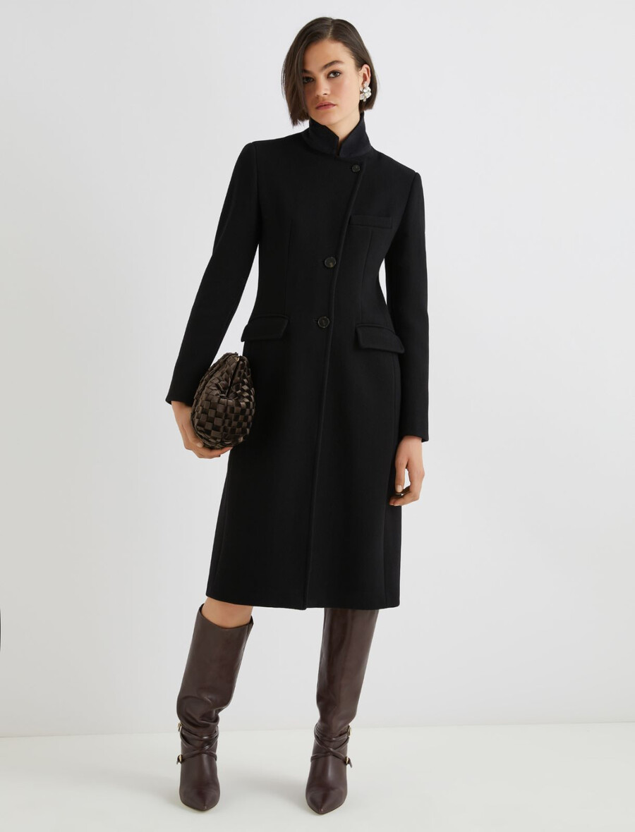 manteau à double fermeture - noir
