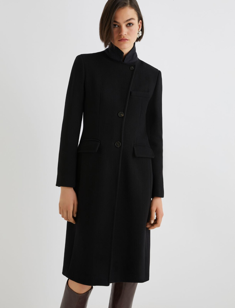 manteau à double fermeture - noir
