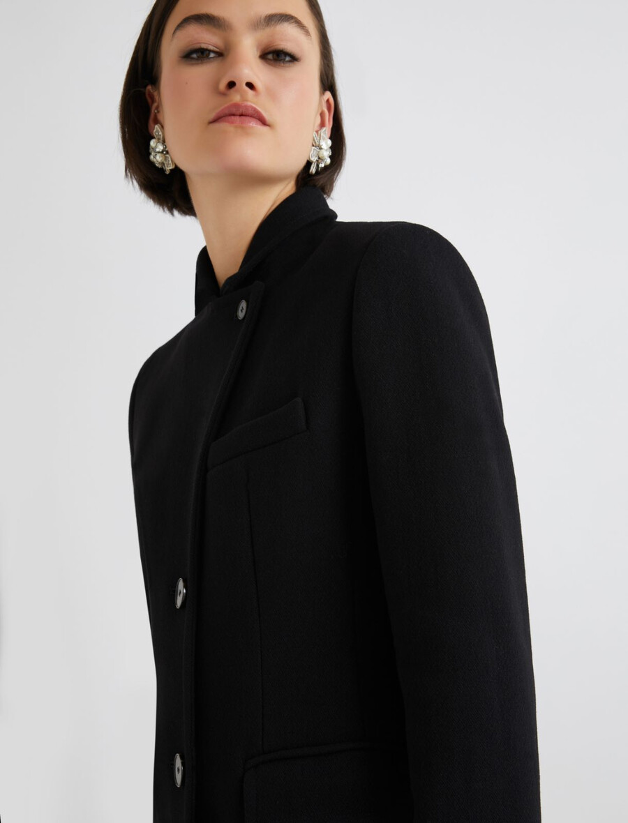 manteau à double fermeture - noir