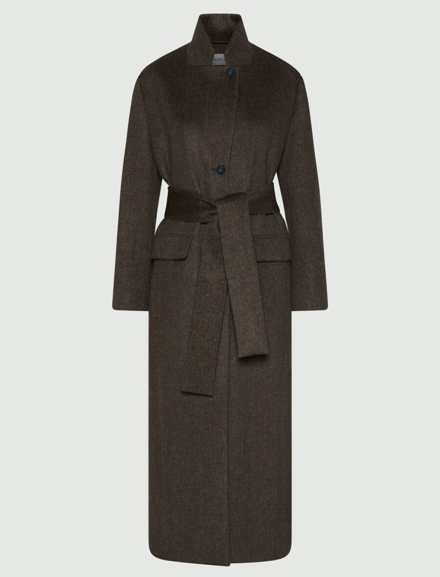 manteau à simple boutonnage - marron