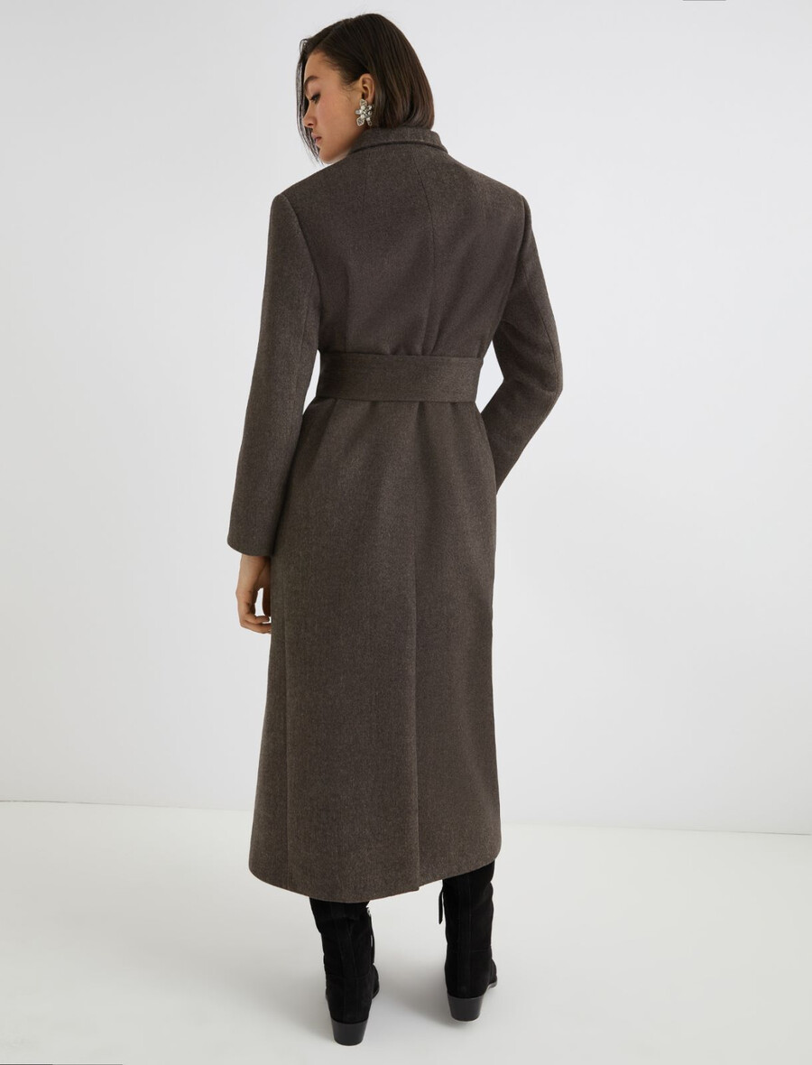 manteau à simple boutonnage - marron