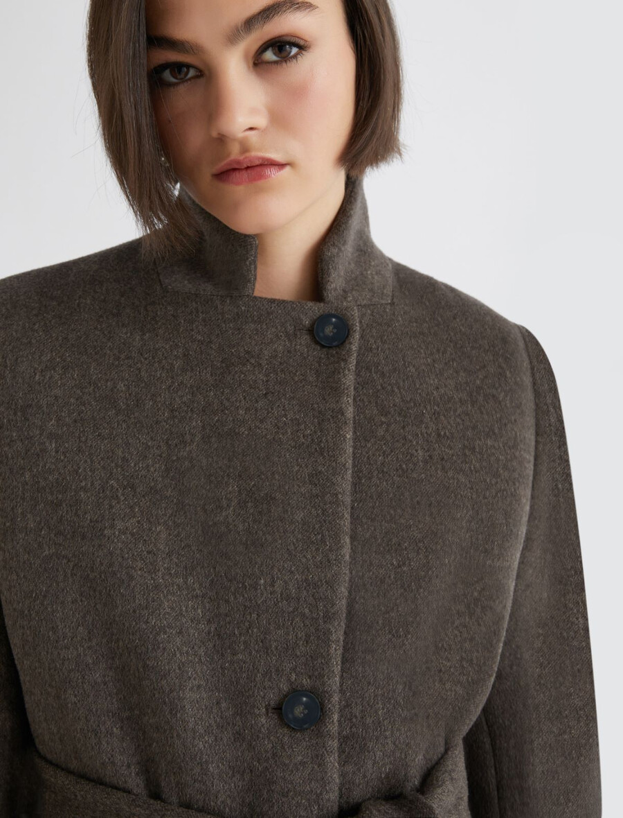 manteau à simple boutonnage - marron