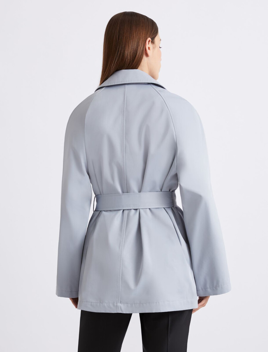 trench-coat en coton technique - bleu clair