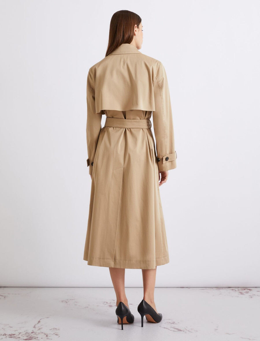 trench-coat en satin de coton - naturel