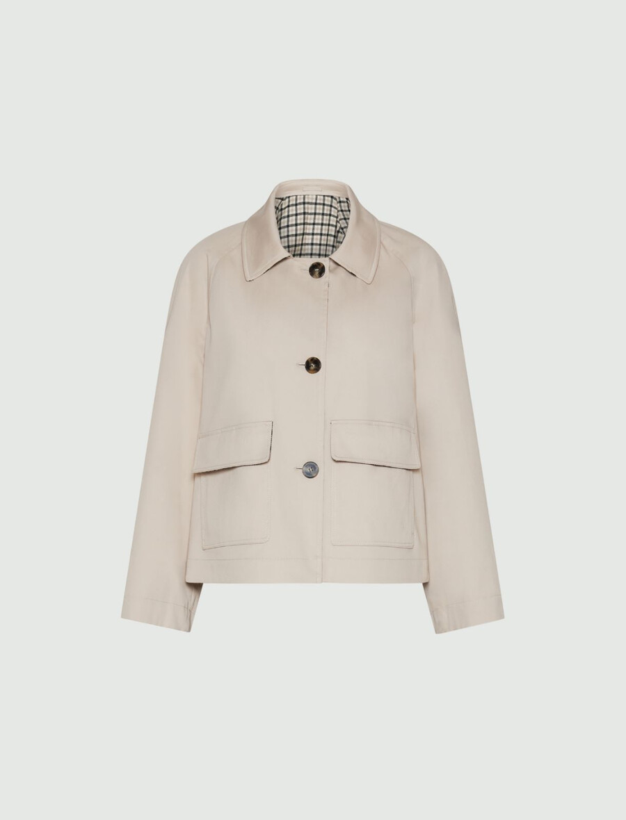 trench-coat court en gabardine stretch - rope