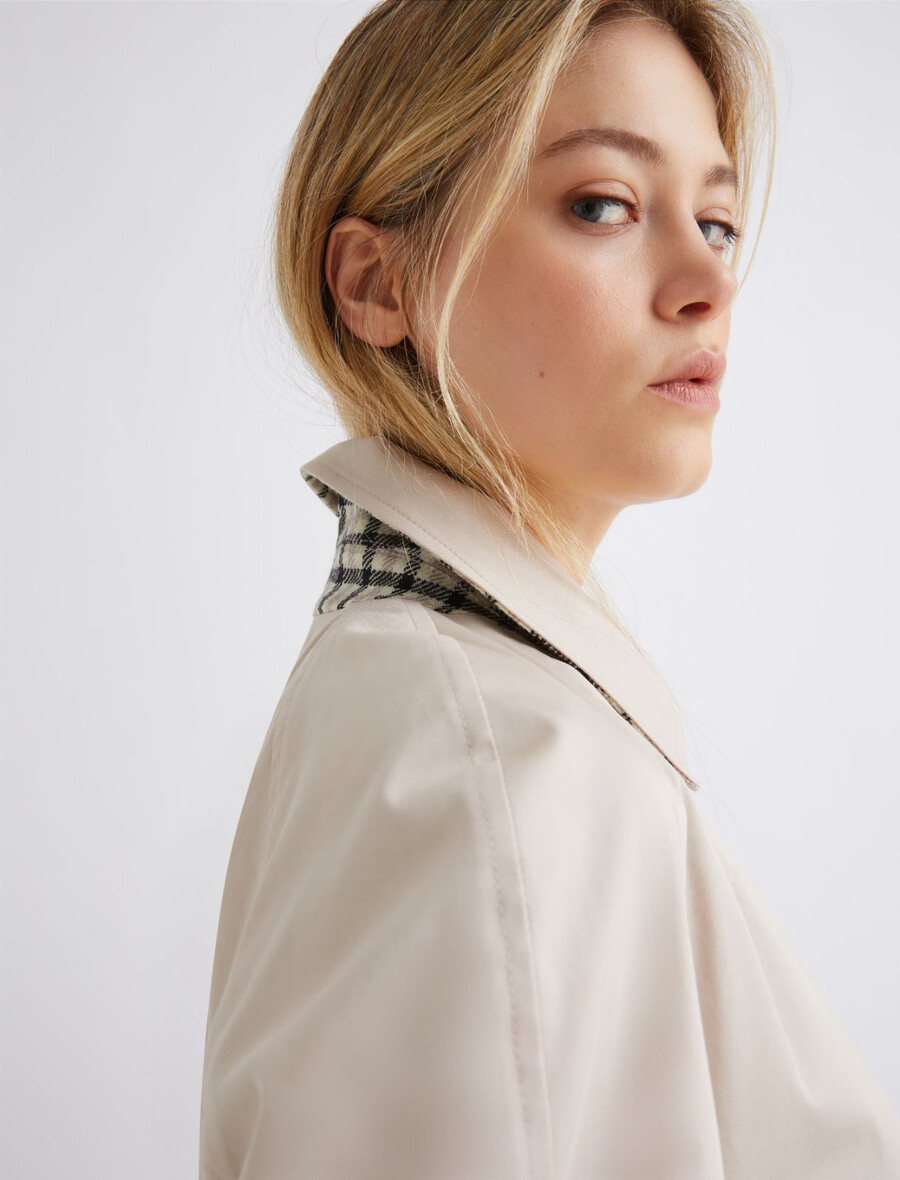 trench-coat court en gabardine stretch - rope