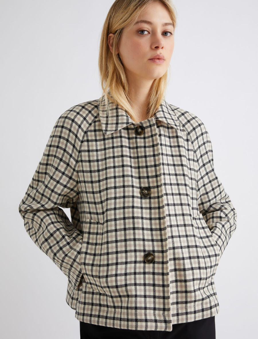 trench-coat court en gabardine stretch - rope