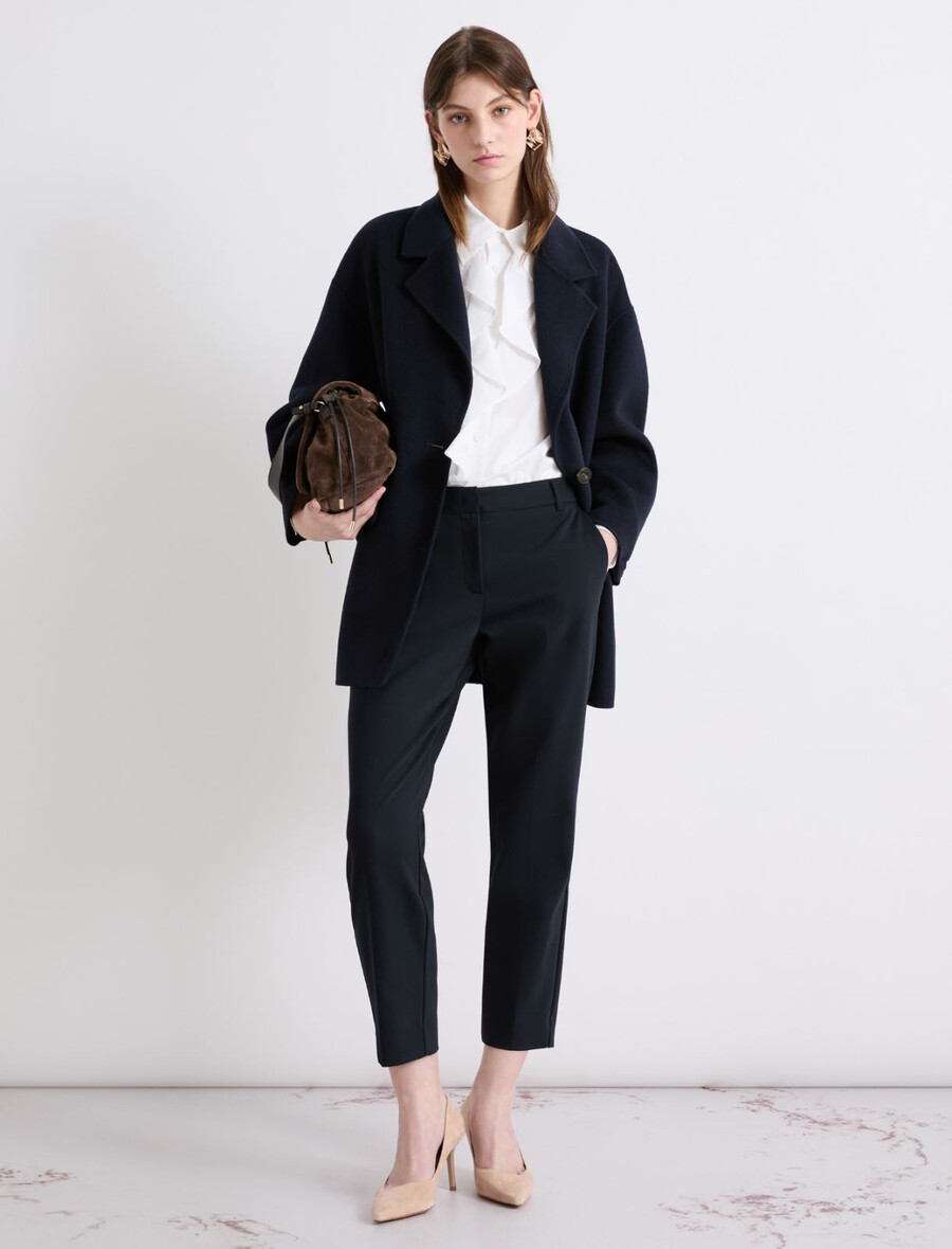 manteau oversize en double tissu - marine