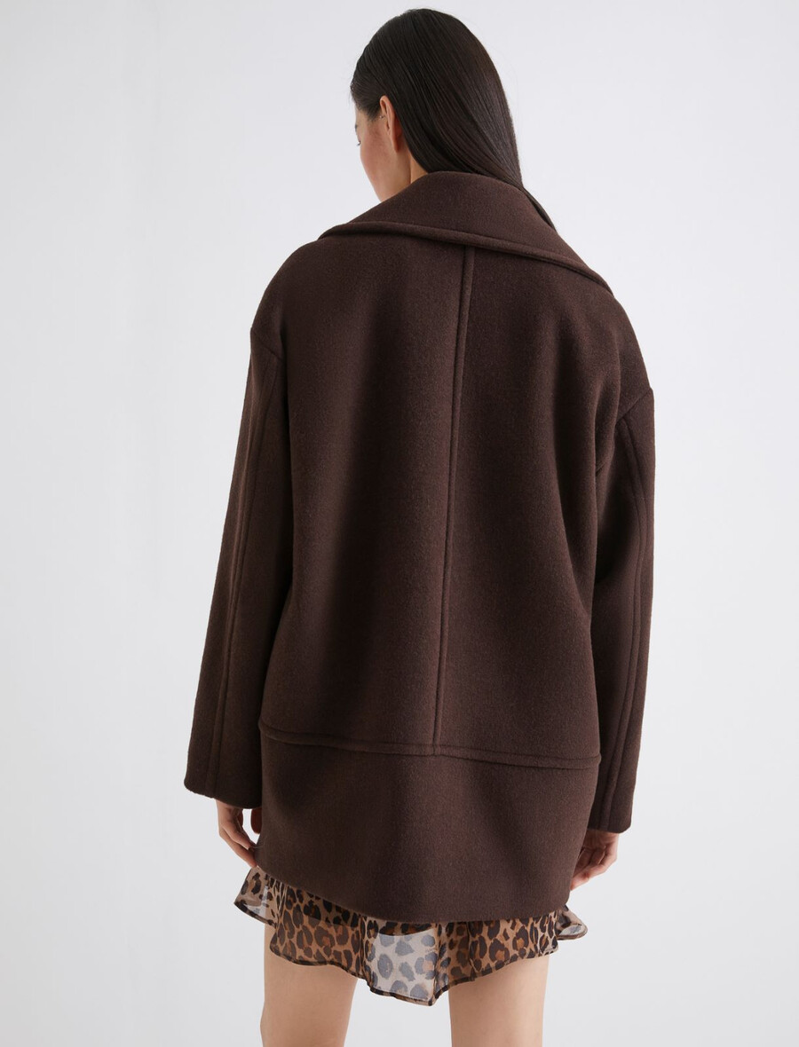 veste épaisse en laine mélangée - poivre