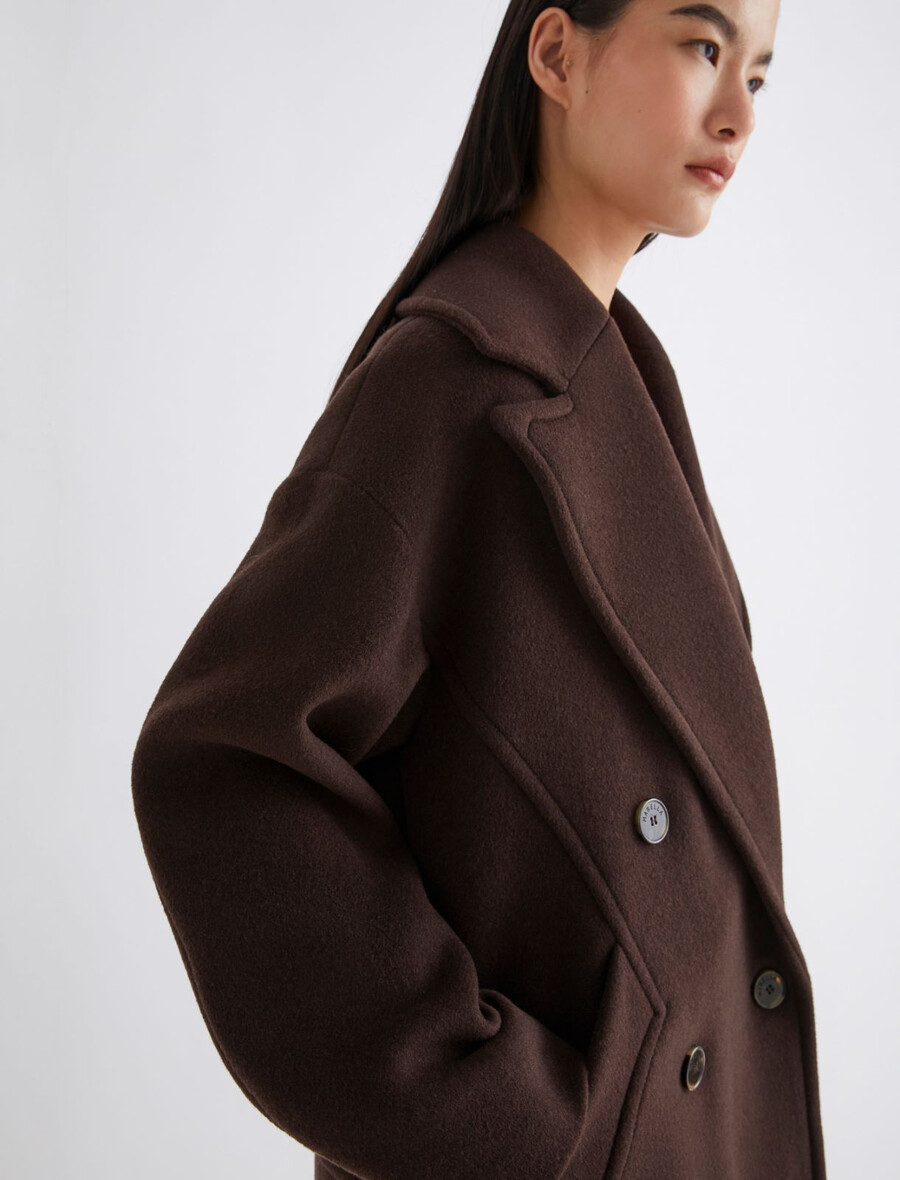 veste épaisse en laine mélangée - poivre