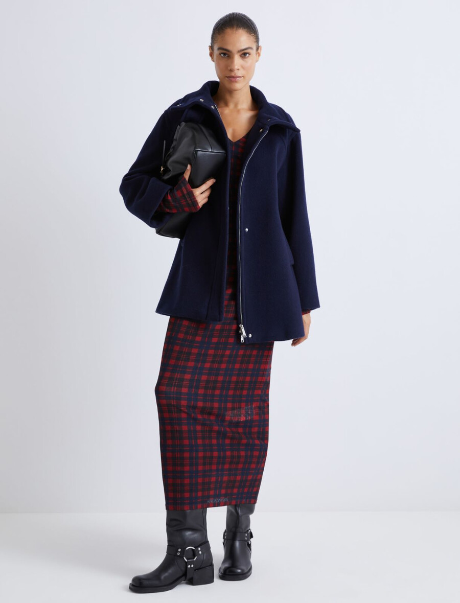 veste épaisse évasée - marine