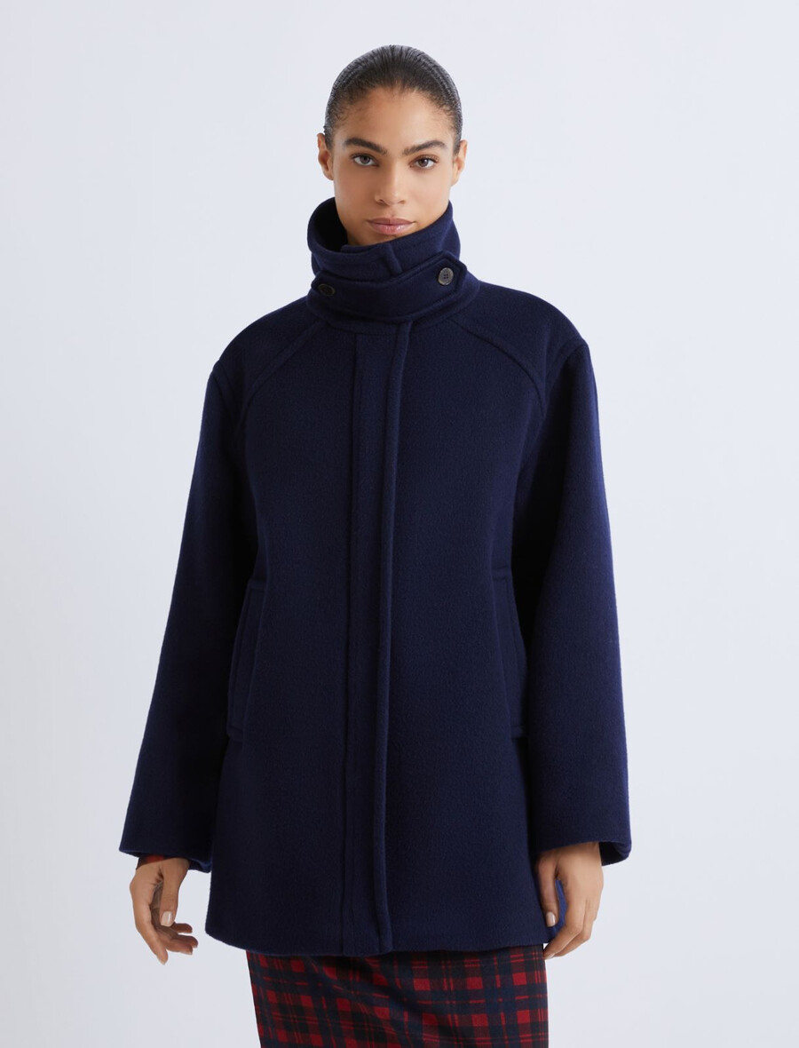 veste épaisse évasée - marine