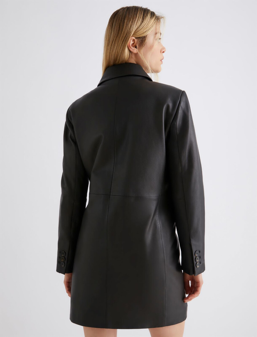 manteau en cuir - noir