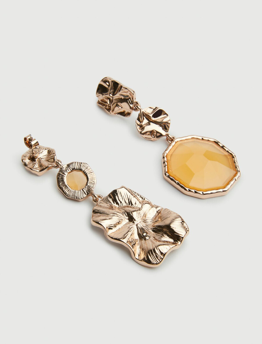 boucles doreilles en pierre - or