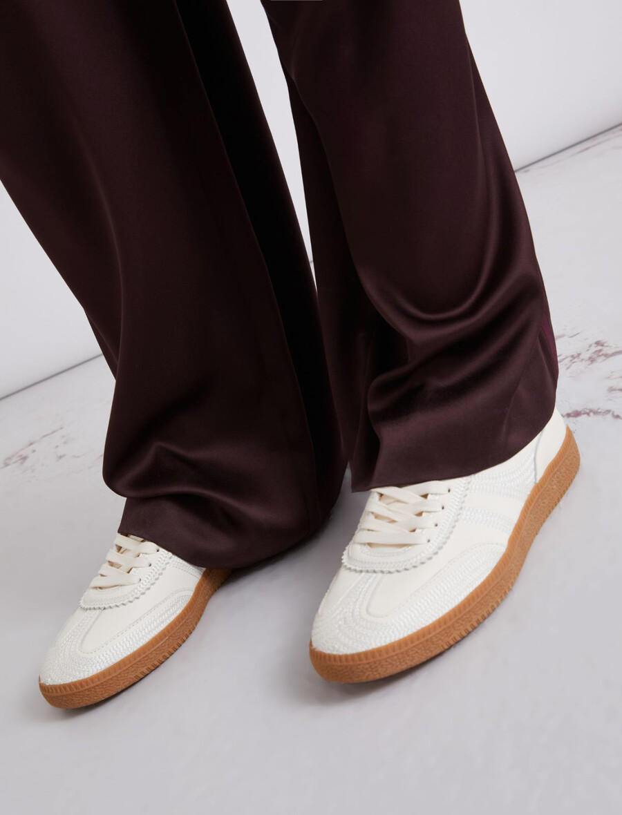 baskets brodées - blanches