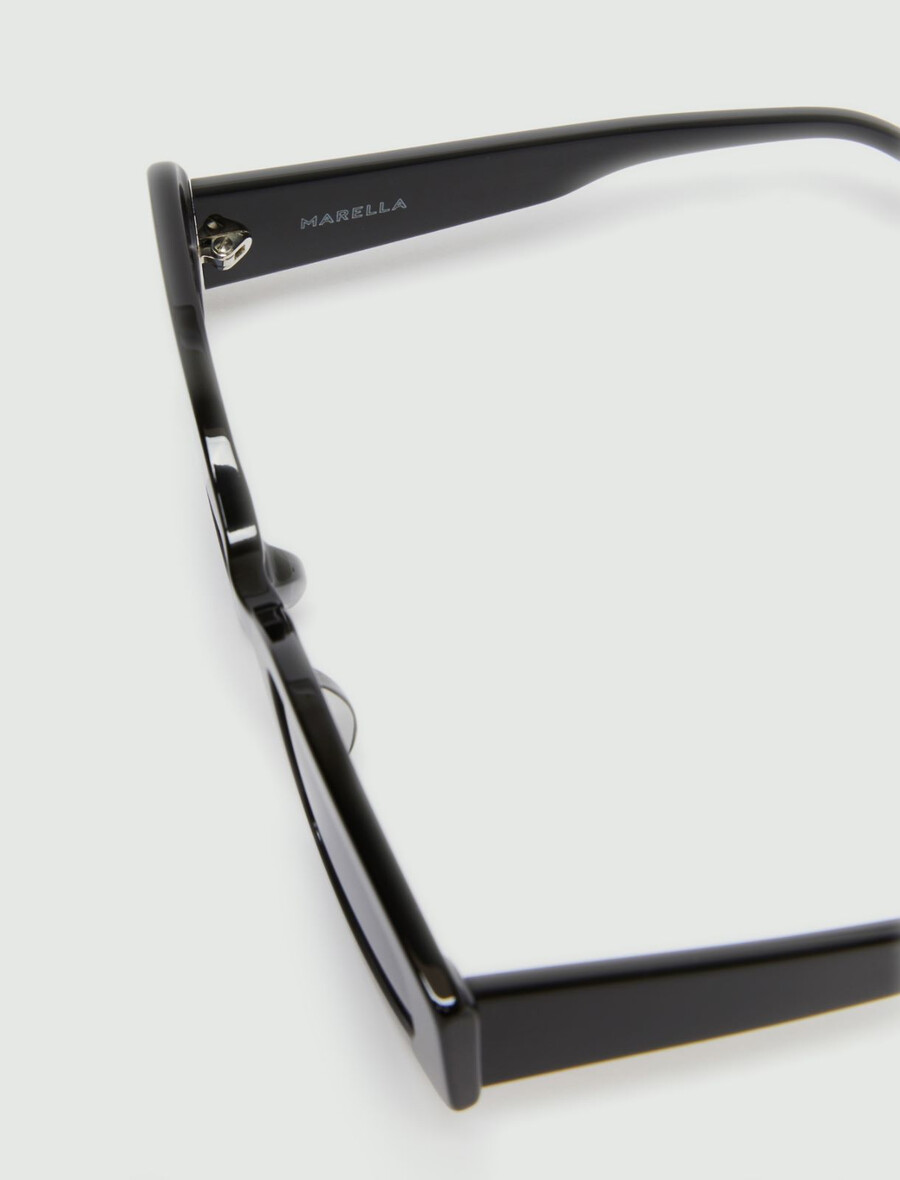 lunettes de soleil géométriques - noires