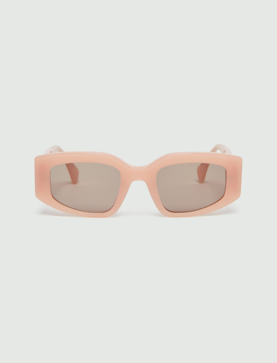 lunettes de soleil géométriques - roses