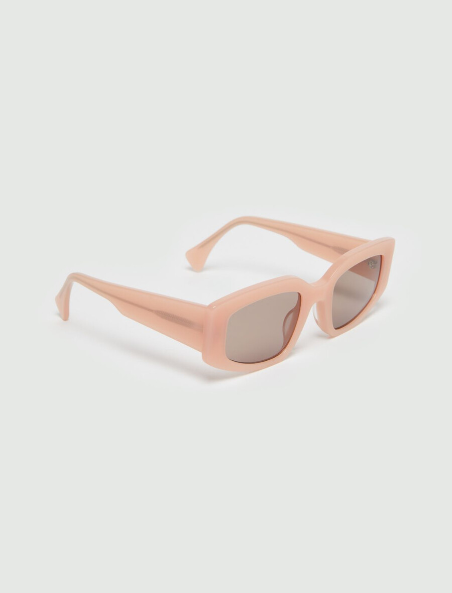 lunettes de soleil géométriques - roses