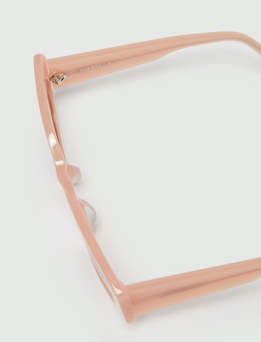 lunettes de soleil géométriques - roses