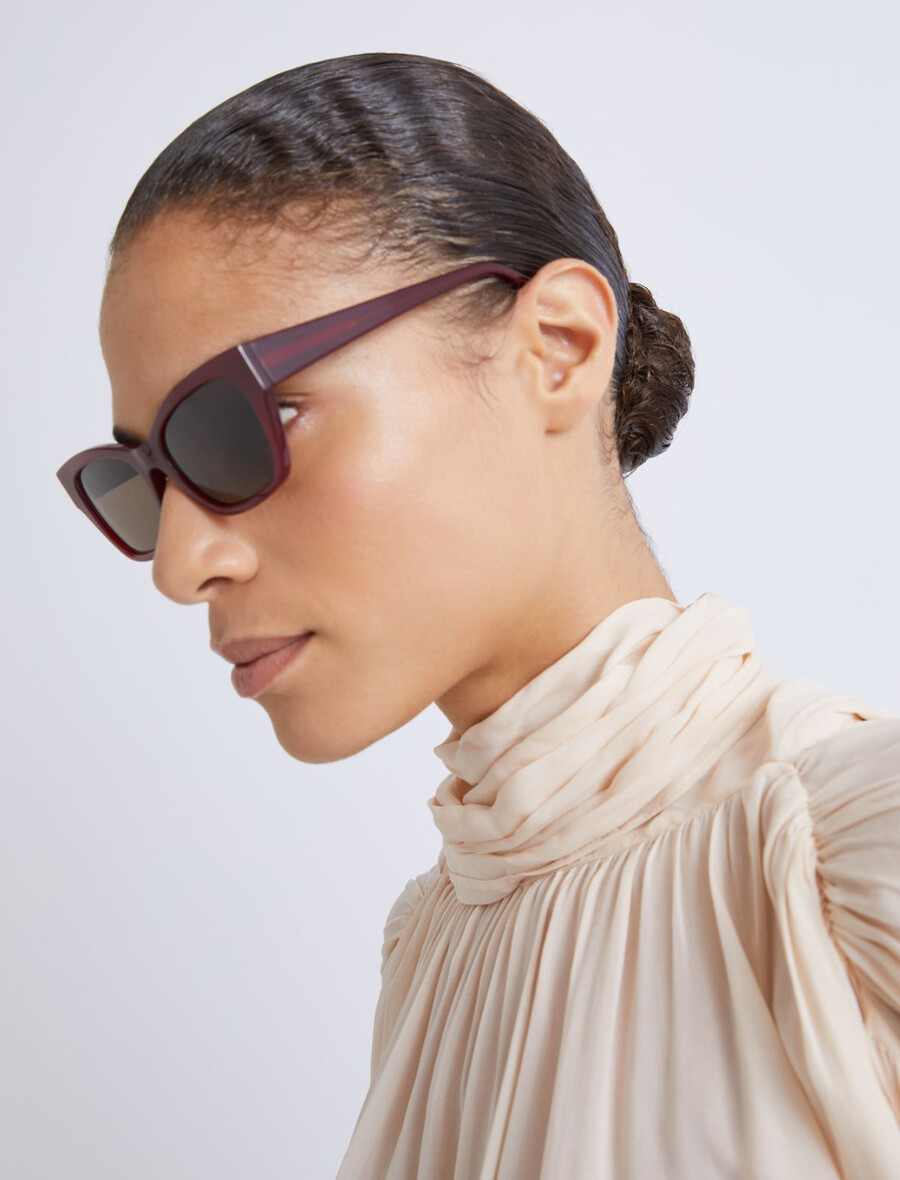 lunettes de soleil œil-de-chat - bordeaux