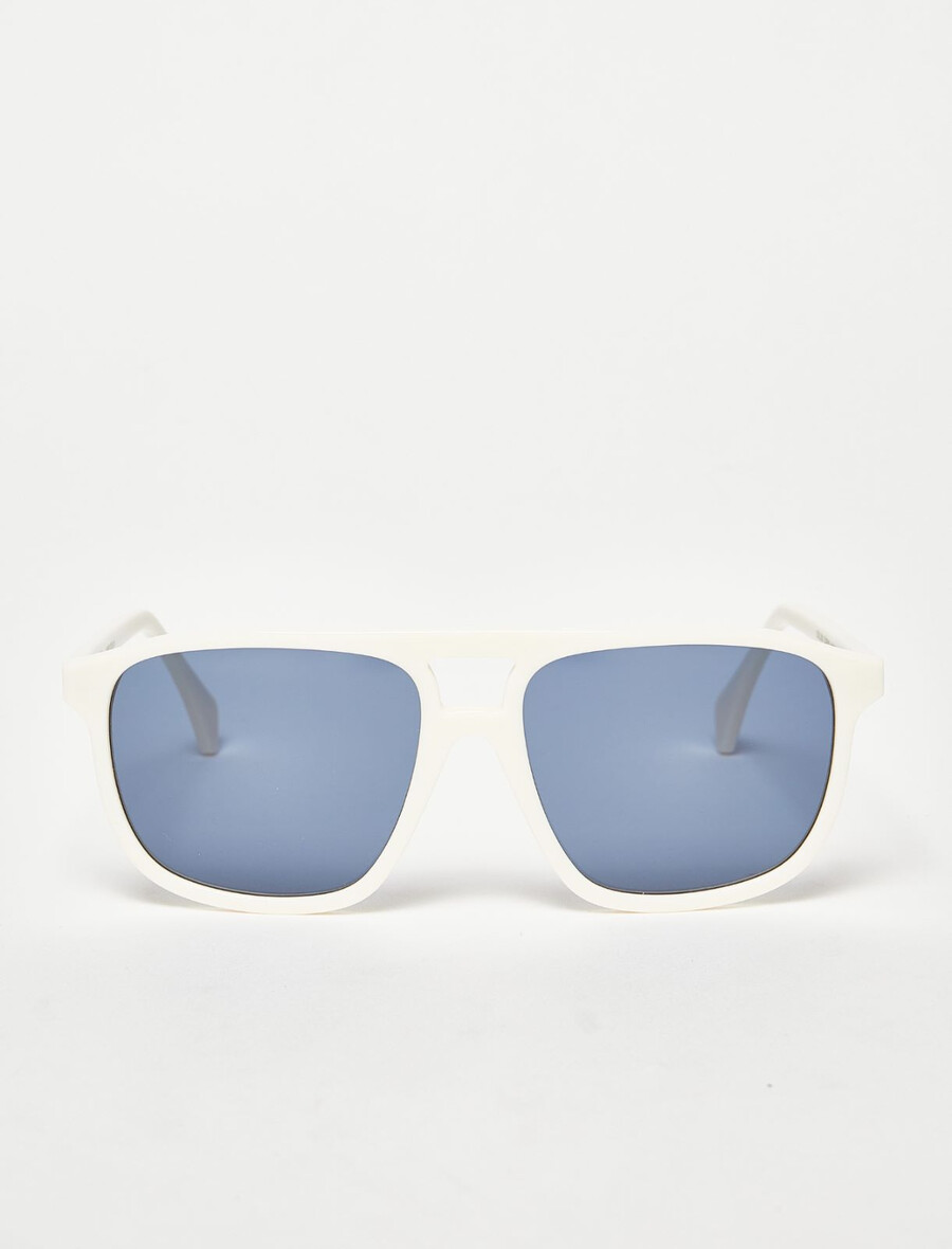 lunettes de soleil carrées - blanc optique
