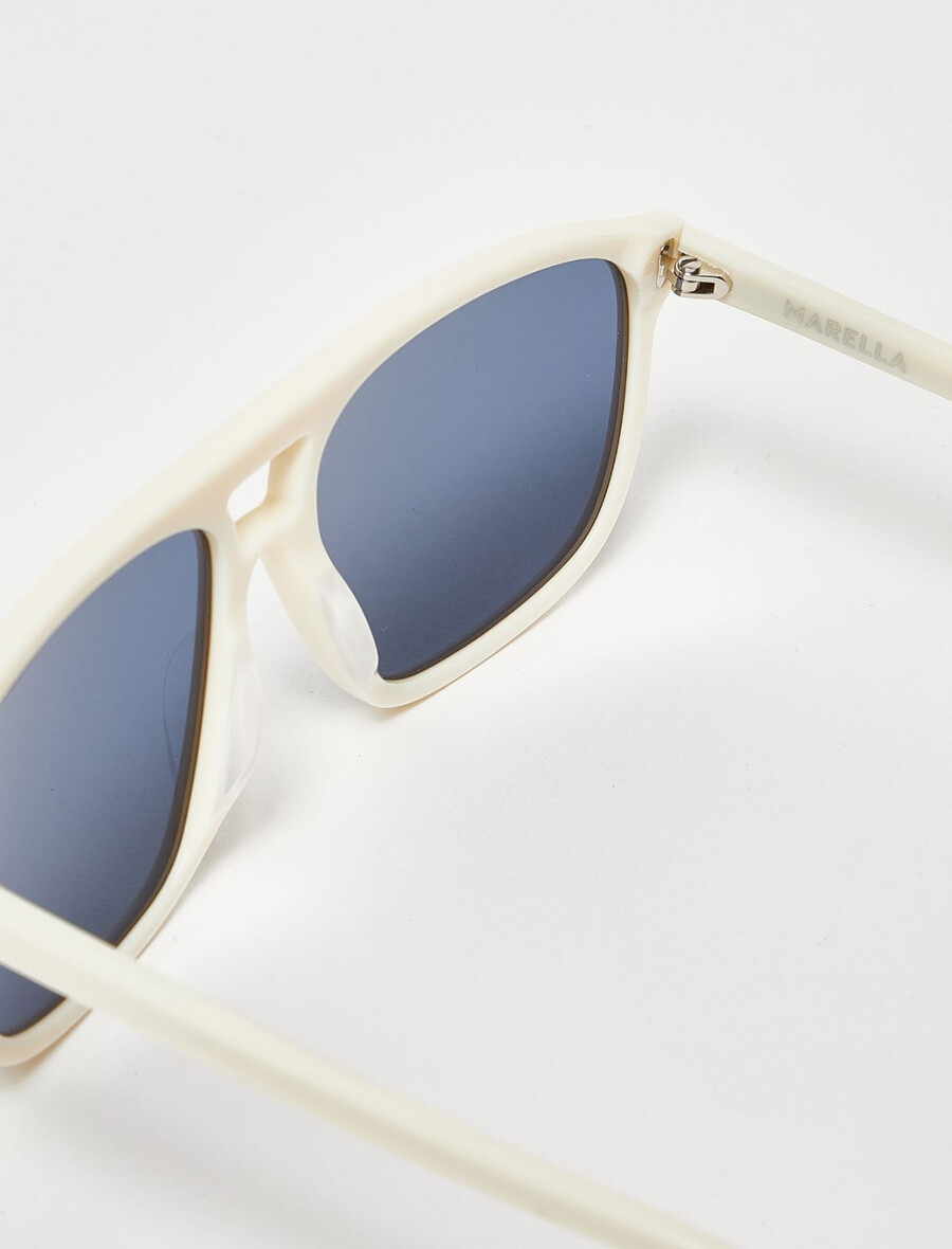 lunettes de soleil carrées - blanc optique