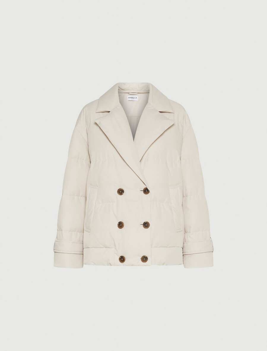 manteau caban matelassé en duvet - ivoire