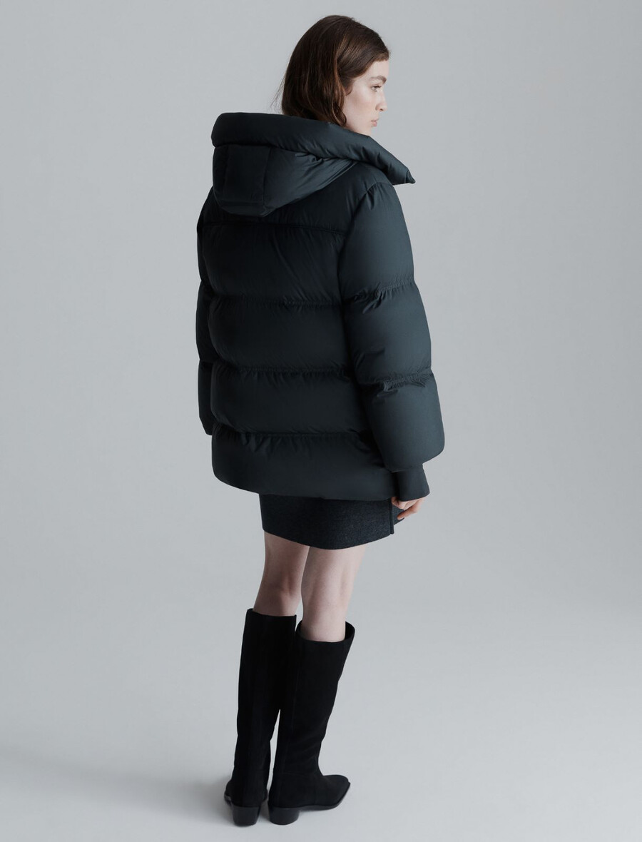 doudoune imperméable évasée - gris foncÉ