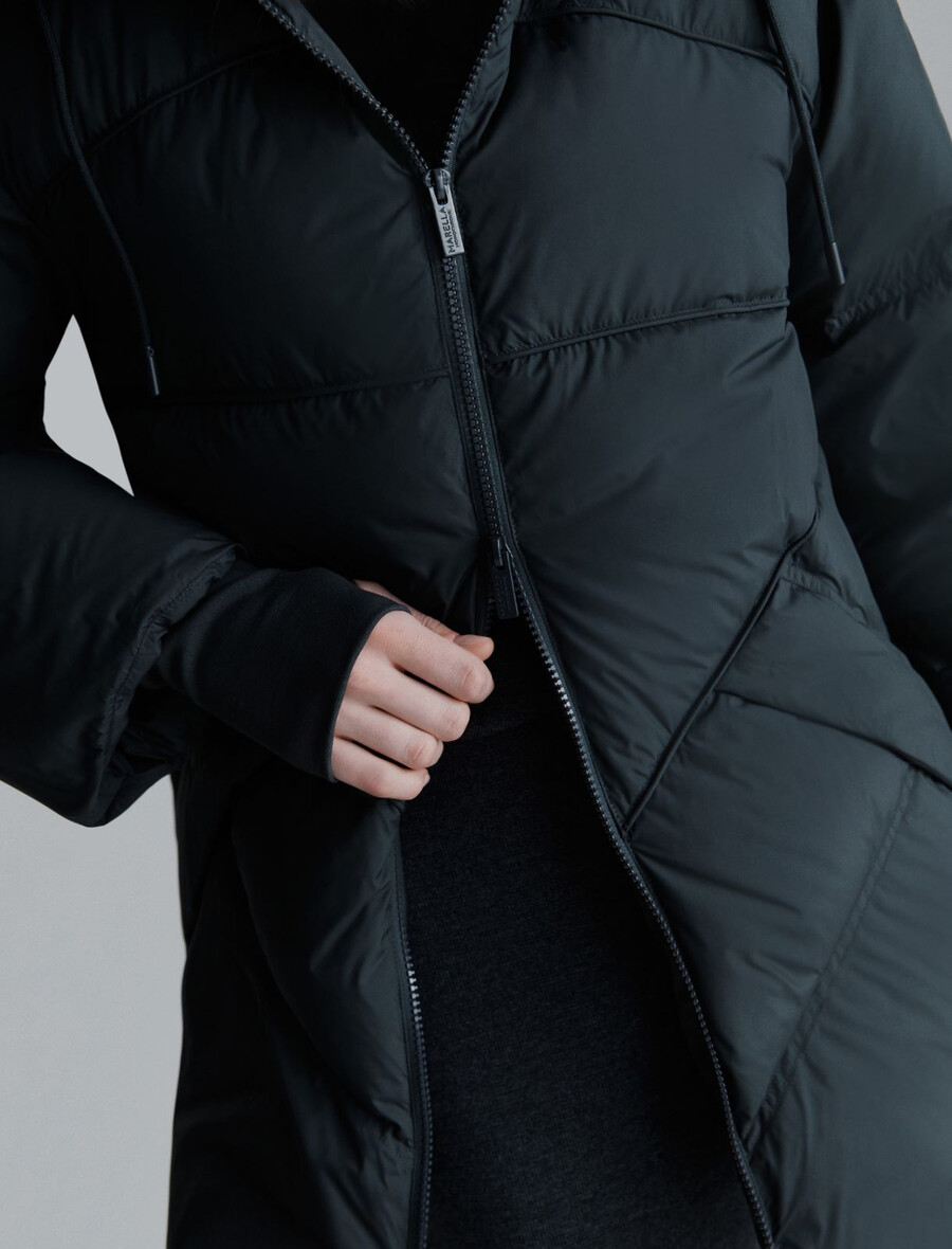 doudoune imperméable évasée - gris foncÉ