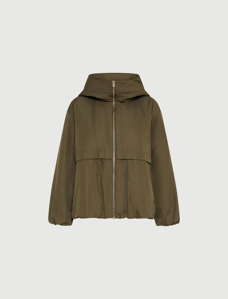 veste épaisse matelassée en tissu déperlant - kaki