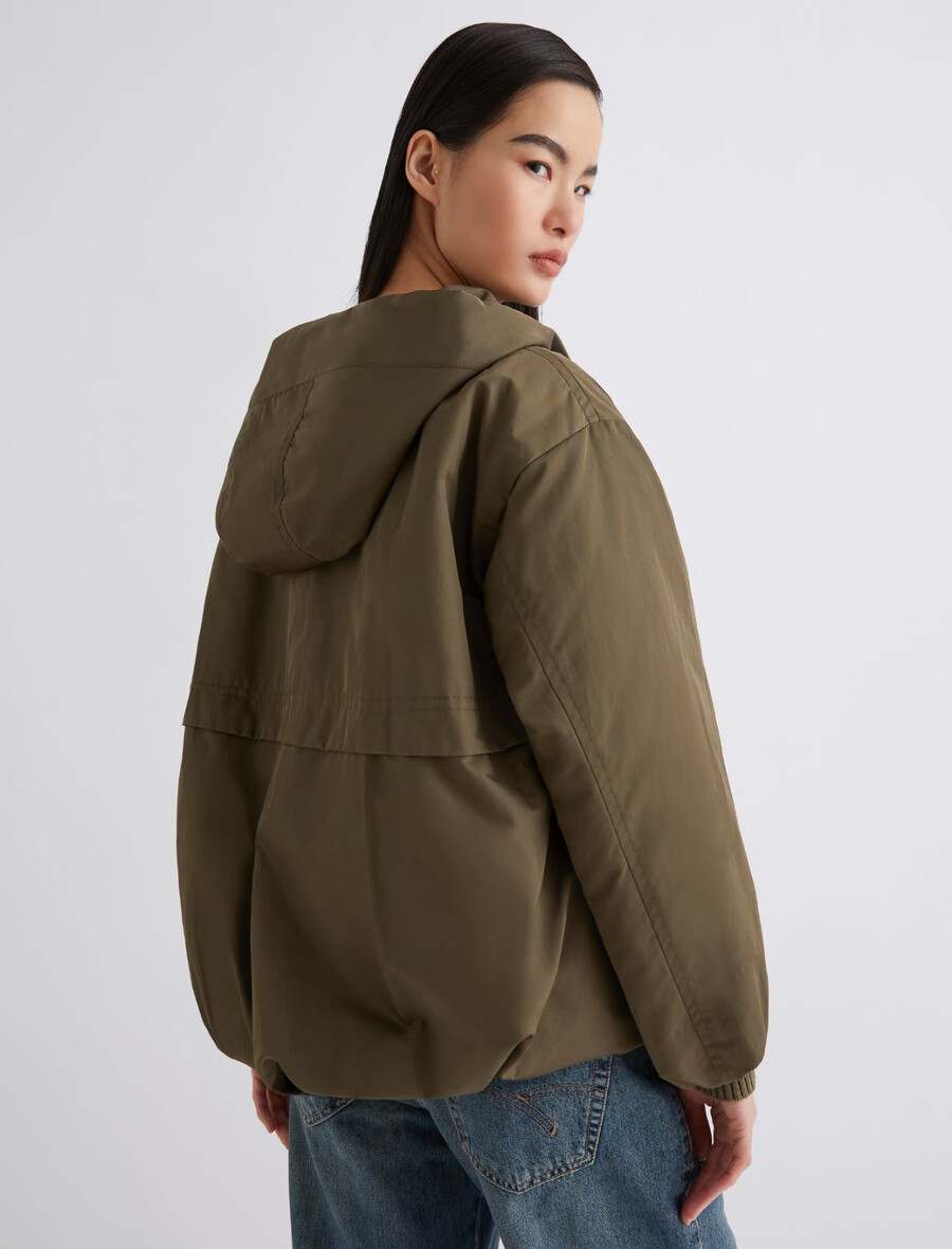 veste épaisse matelassée en tissu déperlant - kaki