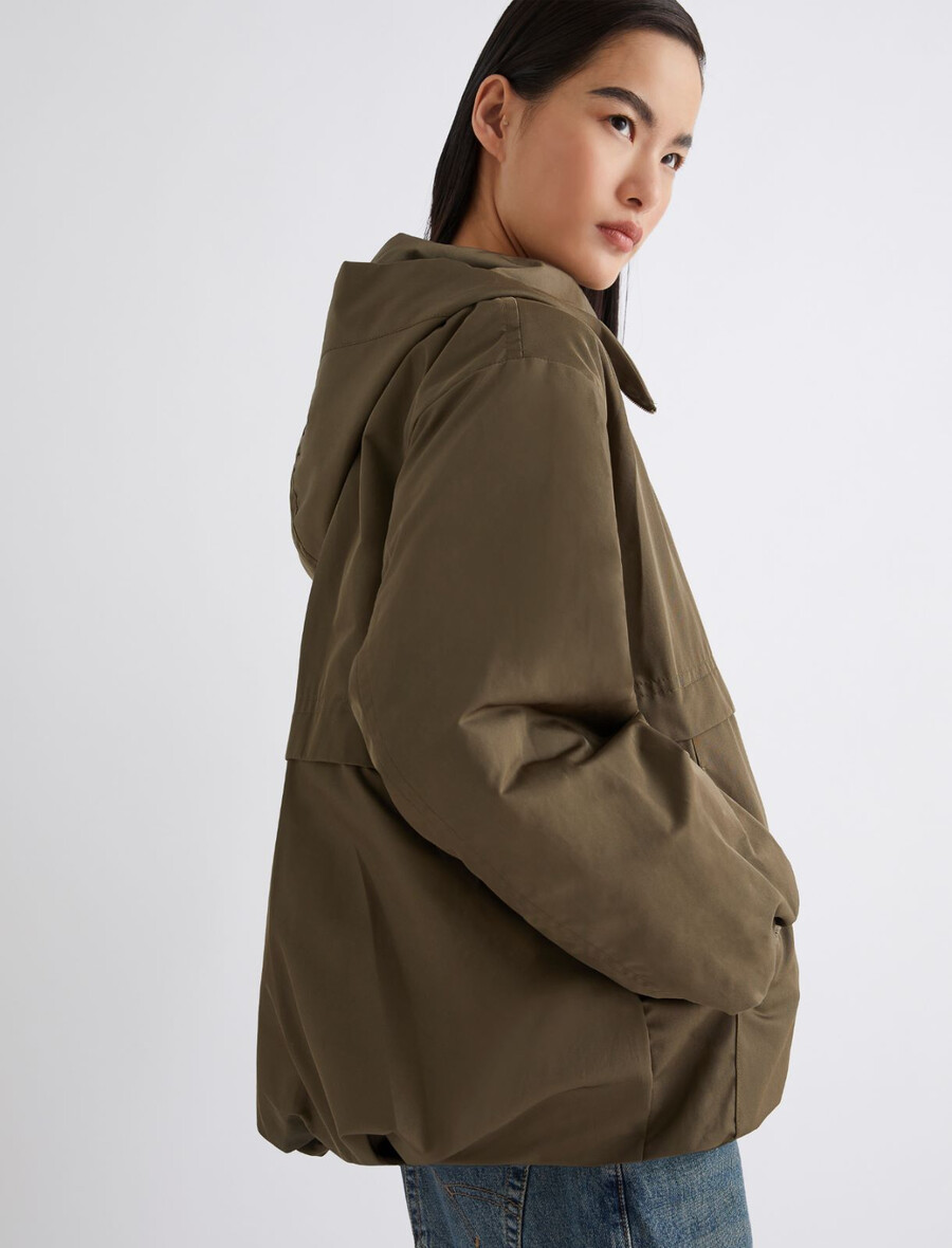 veste épaisse matelassée en tissu déperlant - kaki