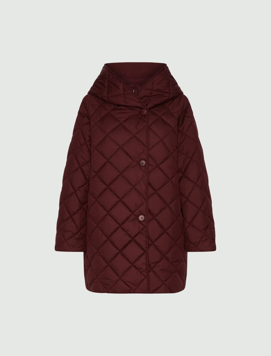 manteau matelassé et rembourré - bordeaux