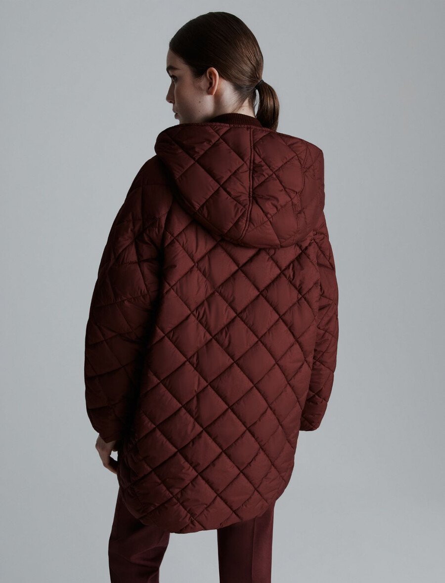 manteau matelassé et rembourré - bordeaux