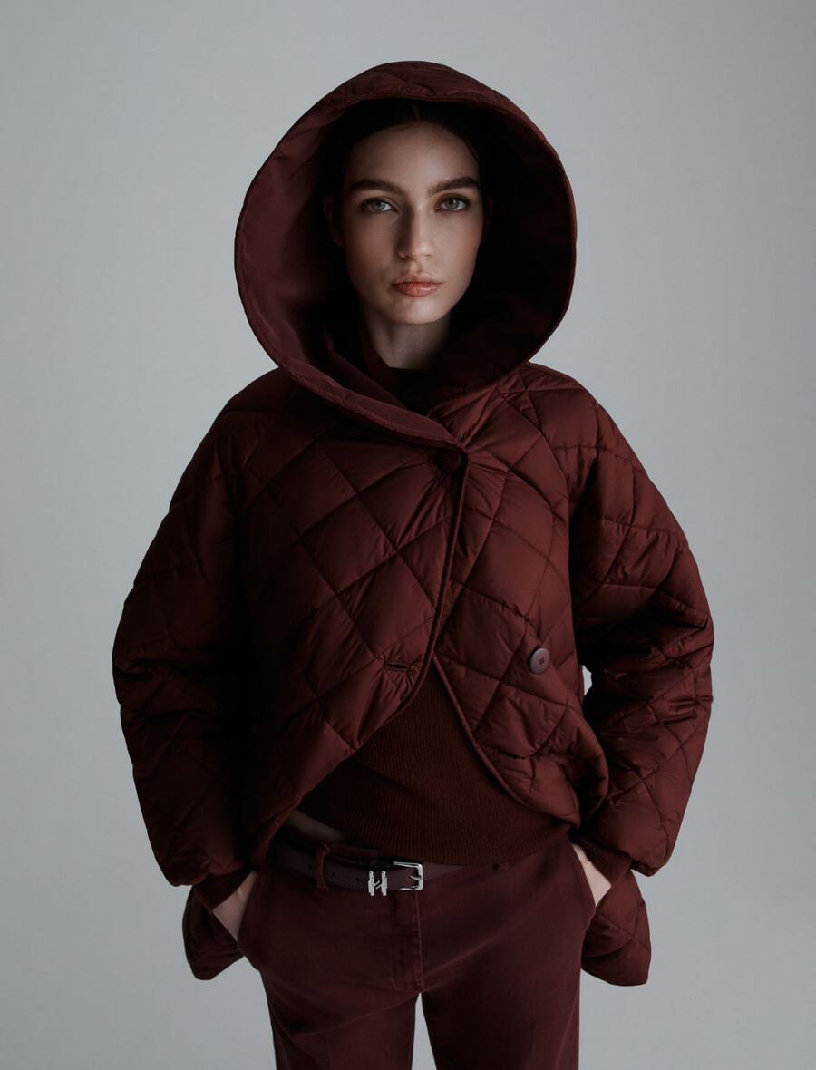 manteau matelassé et rembourré - bordeaux