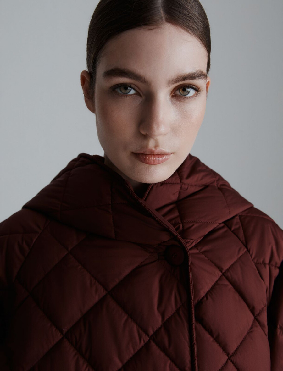 manteau matelassé et rembourré - bordeaux